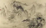 Mountainous view by Cang Ming, Watercolour, offered Nov 2020