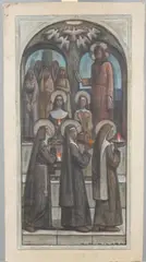 Study for a church mural - The Wise Virgins by Giorgio Matteo Aicardi, Pencil and pastel, offered Nov 2020