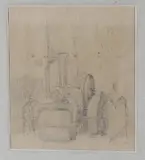 Steamroller by Malcolm Drummond, Pencil on paper Sketchbook drawing, sold Nov 2020