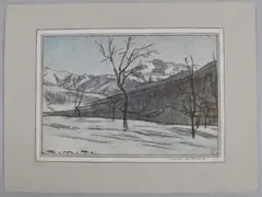 Inverno in Piemonte by Giorgio Matteo Aicardi, Pencil and crayon, offered Nov 2020