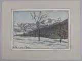 Inverno in Piemonte by Giorgio Matteo Aicardi, Pencil and crayon, offered Nov 2020