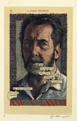 Self Portrait from Humument Series, p by Tom Phillips, Lithograph printed in colours, sold Nov 2020
