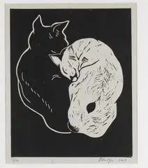 Cats by Vega Bermejo, 2002, Lithograph, offered Nov 2020