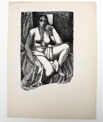 Seated Nude by John Buckland Wright, Pen and ink, offered Nov 2020