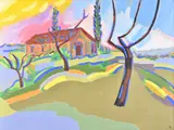 Near San Donate in Tuscany by Harry Weinberger, oil, offered Oct 2020