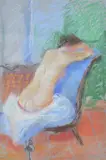 Seated nude by Rose Hilton, oil, sold Oct 2020