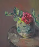 Madame Isaac Perrier - Still life by Anthony Eyton, oil, sold Oct 2020
