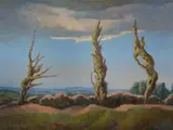 The three treesOil on canvas-boardSigned lower left30.5 x 40.5cm (12 x 15¾ in.)Painted circa 1970 by Walter James Steggles, oil, sold Oct 2020