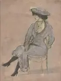 Sitting PrettyMixed media on paperSigned upper right30 x 23cm (11¾ x 9 in.)Provenance:The Catto Gallery, London by David Schneuer, oil, sold Oct 2020