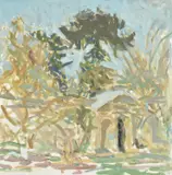 Oxford Botanic Gardens by Jane Dowling, oil, sold Oct 2020