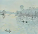 Fishing on the Seine near BonsecoursOil on canvas41 x 45.5cm (16 x 17¾ in.)Provenance:Richmond Gallery, London (no by William Foreman, oil, sold Oct 2020