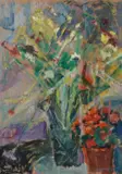 Still life with flowersOil on boardSigned lower left71 x 51cm (27¾ x 20 in.)Painted in 2007.Provenance:Private Collection, Greece by Kostas Loustas, 2007, oil, offered Oct 2020