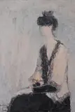Rachel en beige IOil on canvasSigned and dated 93 lower left; signed, titled and dated 1993 verso115 x 81cm (45¼ x 31¾ in.) by Bernard Cathelin, 1993, oil, sold Oct 2020