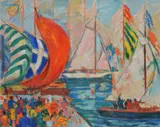 RegattaOil on canvasSigned upper left80 x 99cm (31¼ x 38¾ in.) by Roger Limouse, oil, sold Oct 2020