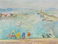 Port de Saint Tropez by Charles Camoin, oil, offered Oct 2020