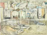 Harbour scene, thought to be St by George Hammond Steele, oil, sold Oct 2020