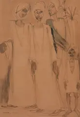 Untitled by Ragheb Ayad, c. 1961, oil, sold Oct 2020