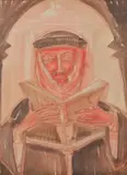 The reading by Ragheb Ayad, 1964, oil, offered Oct 2020