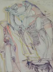 The camel ride by Ragheb Ayad, 1977, oil, sold Oct 2020