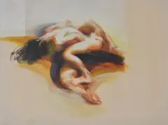 Lovers by Maggi Hambling, 1977, oil, sold Oct 2020