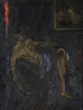 Study from the Christ Series by Derek Jarman, oil, sold Oct 2020