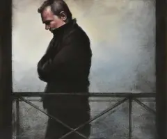 On the Bridge II by Christopher Thompson, oil, sold Oct 2020