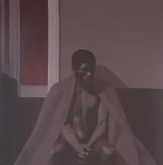 Leroy in a Blanket II, 1970Acrylic on board Signed and dated 70 lower right 61 x 61cm (24 x 24 in.)Provenance:Fischer Fine Art Ltd., London (no by Michael Leonard, oil, sold Oct 2020