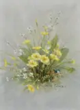 PrimrosesOil on canvas-boardSigned lower left39 x 28.5cm (15¼ x 11 in.) by Vernon Ward, oil, sold Oct 2020