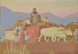 Harvesting the grapes by Charles March Gere, watercolor, sold Oct 2020