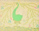 Swan#Watercolour, crayon and chalk Signed lower right 27.5 x 34.5cm (10¾ x 13½ in.)Provenance:From the Collection of the late Ian Mylles, East Sussex by Scottie Wilson, Watercolour, crayon and chalk, offered Oct 2020