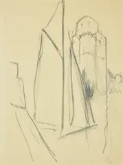 The Tower by William Nicholson, Pencil, sold Oct 2020