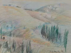 Jerusalem by Olivia Scholnick, pencil, sold Oct 2020