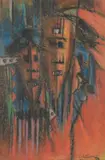 MasksPastel Signed and dated 74 lower right 37.5 x 24.5cm (14¾ x 9½ in.) by Kolade Oshinowo, drawing, offered Oct 2020