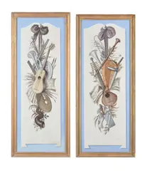 Decorative Panels I-IV by Hugh Robson, gouache, sold Oct 2020