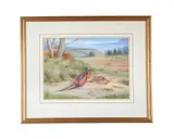 Pheasants in a landscape; Woodcock in a landscapeWatercolour, a pairBoth signed and dated 1981 lower rightEach: 38 x 52cm (14¾ x 20¼ in.) (2) by Richard Robjent, 1981, watercolor, offered Oct 2020