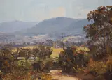 The Kiewa Valley, Victoria by John Colin Angus, oil on board, sold Jan 2022