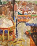 La fete Foraine by Marcel Gibon, oil on board, sold Jan 2022