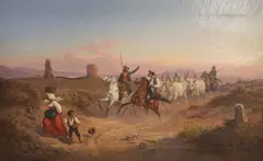 Roma, 1850' verso, 12" x 19.5" Provenance: Schweitzer collection by Ludwig Vogel, oil on canvas, sold Jan 2022