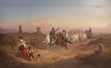 Roma, 1850' verso, 12" x 19.5" Provenance: Schweitzer collection by Ludwig Vogel, oil on canvas, sold Jan 2022