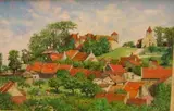 Chatellenot by Christopher Hall, 1998, oil on board, sold Dec 2021