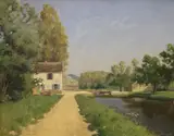 Loch on the Yonne, Burgundy by Charles Brook Farrar, oil on board, sold Dec 2021