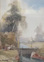 Near Totnes, Devon by Abraham Hulk, watercolour, sold Dec 2021