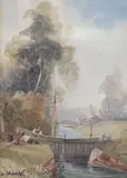 Near Totnes, Devon by Abraham Hulk, watercolour, sold Dec 2021
