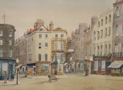 Holywell Street and Wych Street by Frederick Gordon Fraser, watercolour, sold Dec 2021