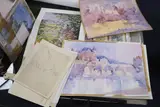 A folio of assorted watercolours and prints by Michael Cadman, watercolor, sold Dec 2021
