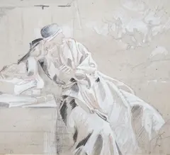 Study for a decorative design by Maud Beddington, watercolour and pencil, sold Dec 2021