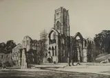 Abbey Ruins by Henry Rushbury, etching, sold Dec 2021