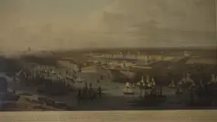 An elevated view of the New Dock at Wapping by William Daniell, lithograph, sold Dec 2021