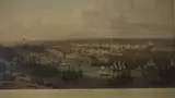 An elevated view of the New Dock at Wapping by William Daniell, lithograph, sold Dec 2021