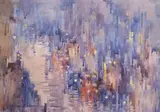 London Lights by Michael Cadman, 2000, mixed media, sold Dec 2021